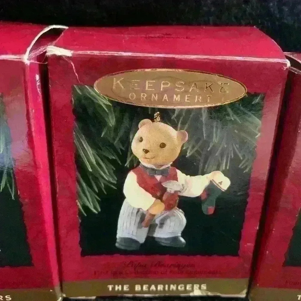 Vintage 1993 Hallmark Keepsake Ornaments, The Bearingers, Set of 4 - Picture 3 of 13